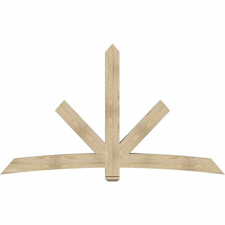 Ekena Millwork Alberta Rough Sawn Timber Gable Bracket, Douglas Fir, 96"W x 56"H x 6"D x 6"F, 14/12 Pitch GBW096X56X0606ALB00RDF